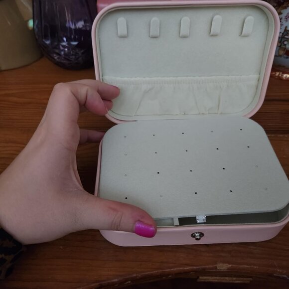 Women Jewelry Box Portable Mini Travel Case Display Storage Holder Boxes PINK - Picture 5 of 6